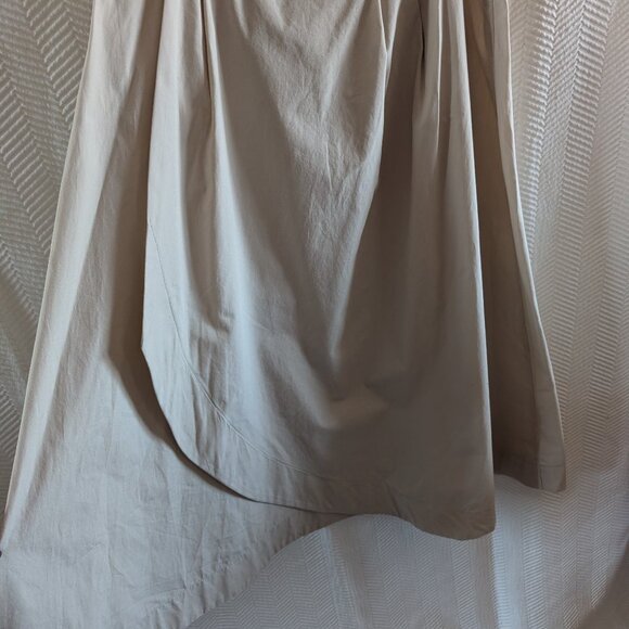 Zara Cotton Beige Maxi Skirt Size Large Flowy Summer Neutral Boho Minimalist - Picture 9 of 10
